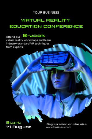 Virtual Reality Conference Announcement Invitation 6x9in Design Template