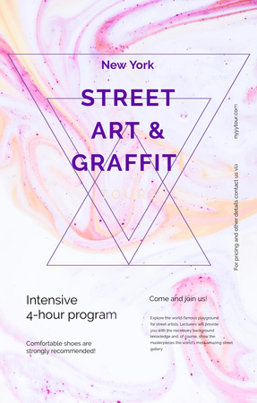 Szablon projektu Graffiti art promotion on Colorful blurred pattern Invitation 4.6x7.2in