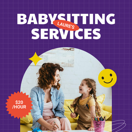 Budget-friendly Childcare Service Ad In Purple Instagram Design Template