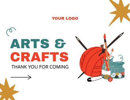 Platilla de diseño Art and Craft Accessories Offer Thank You Card 5.5x4in Horizontal