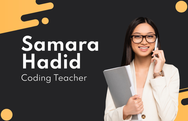 Services of Coding Teacher Business Card 85x55mmデザインテンプレート