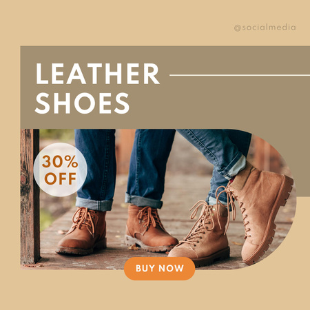 Stylish Male Shoes Discount Offer Instagram Design Template