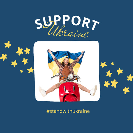 Motiváció Ukrajna támogatására Instagram tervezősablon
