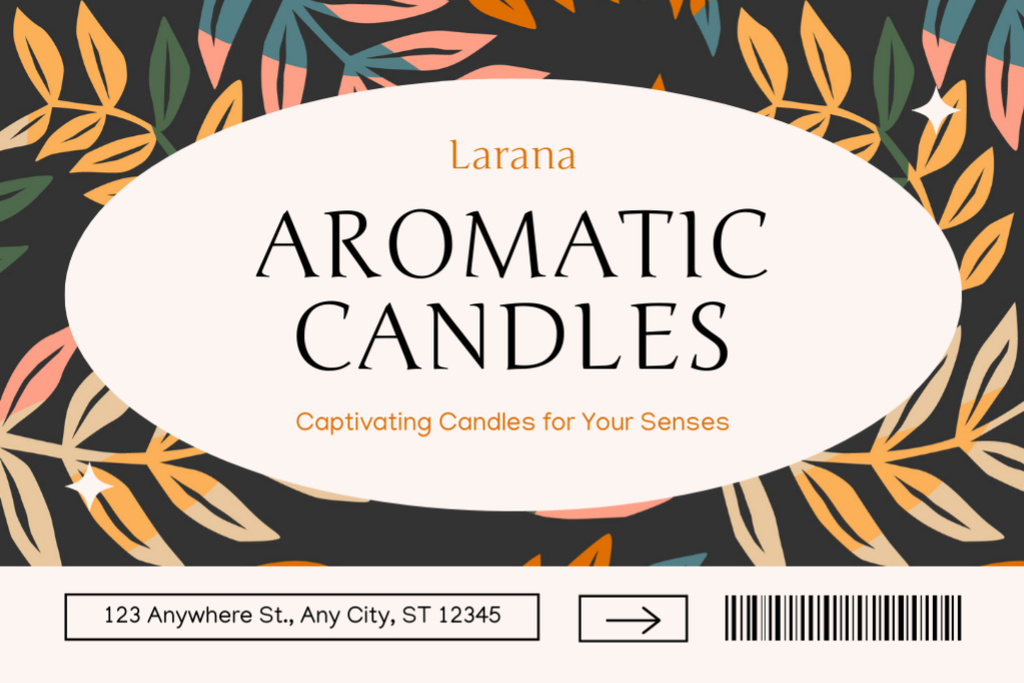 Template di design Thrilling Aromatic Candles Offer Label