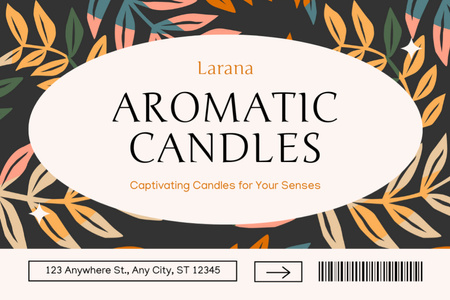 Thrilling Aromatic Candles Offer Label Design Template
