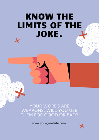 Awareness about Words are Weapons Postcard A6 Vertical Design Template
