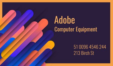 Computer Equipment Colorful Geometric Pattern Business card Design Template