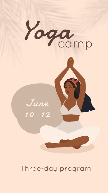 Template di design Three - day Program in Yoga Camp Instagram Story