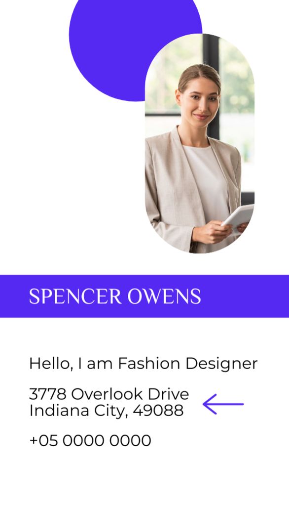 Plantilla de diseño de Fashion Designer Services Offer Business Card US Vertical 