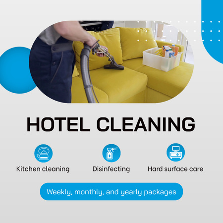 Ontwerpsjabloon van Animated Post van Hotelschoonmaakdiensten met verschillende pakketten