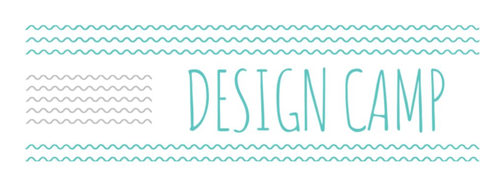 Design camp announcement on Blue waves Facebook cover Design Template
