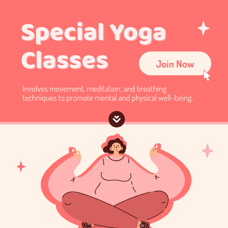 Ontwerpsjabloon van Instagram van Special Yoga Classes Ad