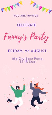 Announcement of Cool Family Party Invitation 9.5x21cm Design Template