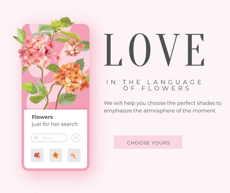 Florist Services Offer with Peonies Flowers Facebookデザインテンプレート