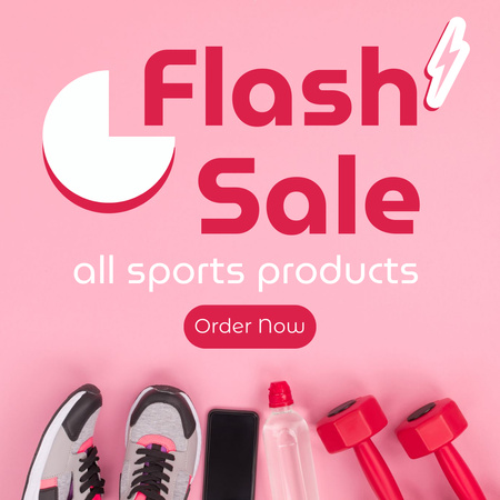 Sale Offer Sports Equipment in Pink Instagram Design Template