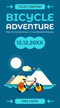 Designvorlage Fahrrad-Abenteuerrennen für Instagram Story