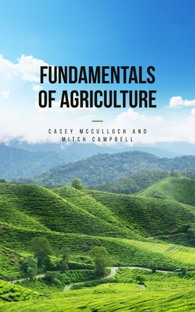 Szablon projektu Agriculture Guide with Green Valley Landscape Book Cover