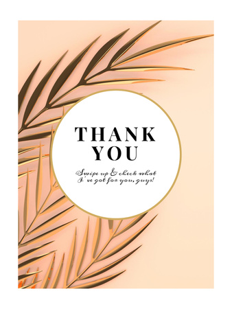 Thank You Phrase with Tropical Leaves Poster USデザインテンプレート