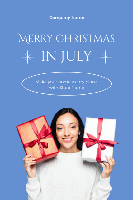 Captivating Announcement for July Christmas Party Flyer 4x6in Design Template