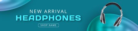 Announcement of New Arrival Headphones Ebay Store Billboard Design Template