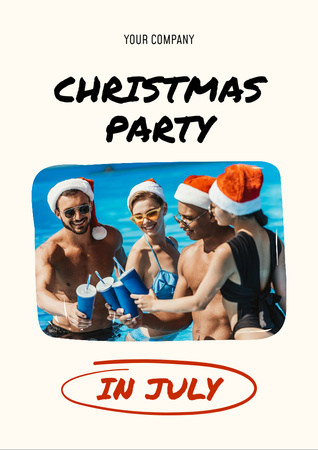 Christmas Party in Julywith Merry Youth Flyer A4 Design Template