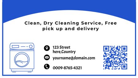Çamaşırhane ve Kuru Temizleme Hizmetleri Teklifi Business Card US Tasarım Şablonu