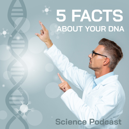 Science Podcast Cover about DNA Podcast Cover Design Template