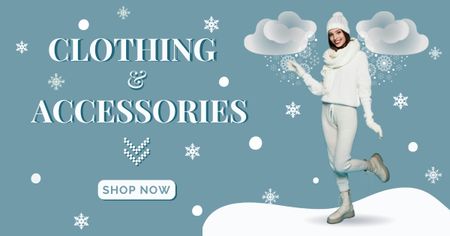 Winter Clothes and Accessories for Women Facebook AD Design Template