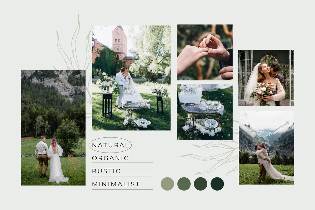 Modèle de visuel Wedding Photography Collage - Mood Board