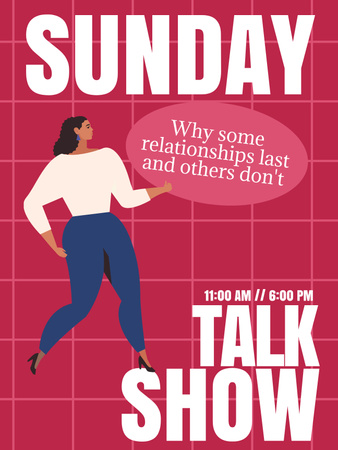 Sunday Talk Show Announcement Poster US Design Template