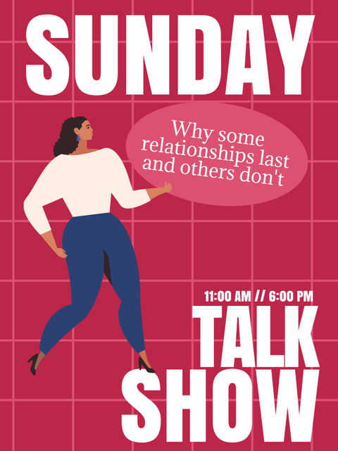 Sunday Talk Show Announcement Poster USデザインテンプレート