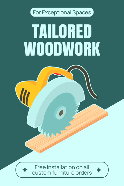 Ontwerpsjabloon van Pinterest van Services of Tailored Woodwork