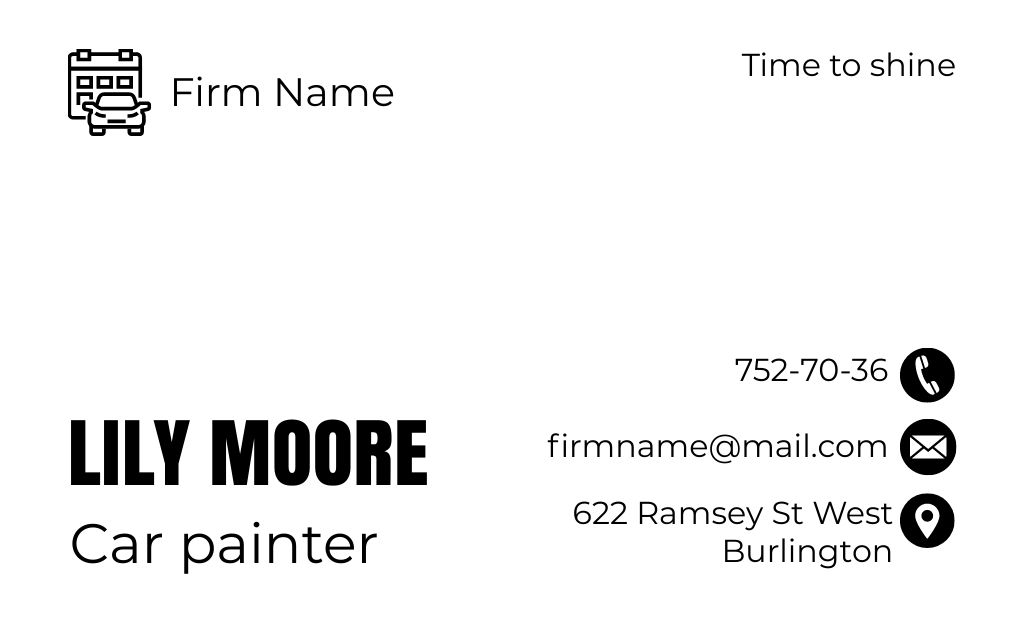 Offer of Car Paint Correction on White Business Card 91x55mm Design Template