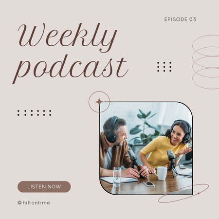 Weekly Podcast New Episode Ad Instagram Design Template