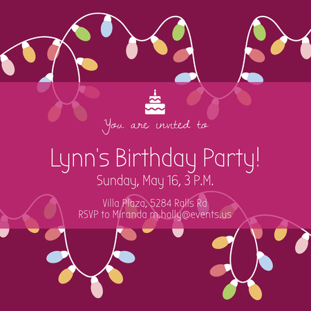 Birthday party invitation  Instagram Design Template