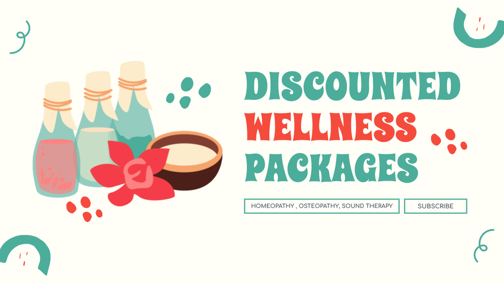 Ontwerpsjabloon van Youtube Thumbnail van Discounted Wellness Packages With Various Therapies