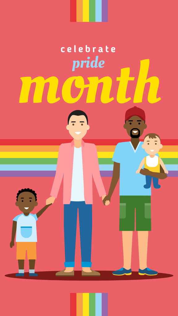 LGBT parents with children Instagram Story Design Template