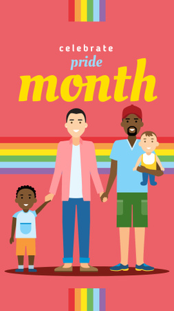 LGBT parents with children Instagram Story Šablona návrhu