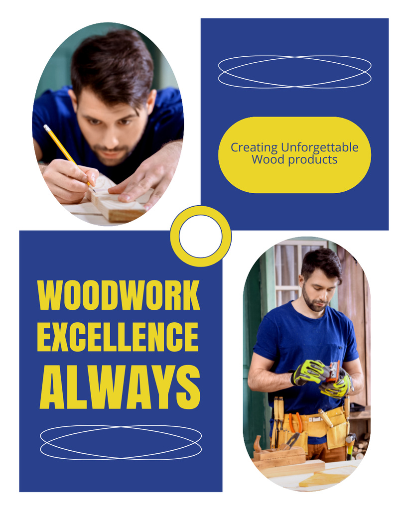 Modèle de visuel Woodworking Services with Excellence - Instagram Post Vertical