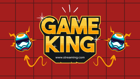 Game King on Red Background Youtube Design Template