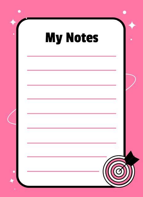 Designvorlage Daily Goals Planner in Plain Pink für Notepad 4x5.5in