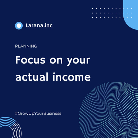 Business Advice about Focusing on Income LinkedIn post Design Template