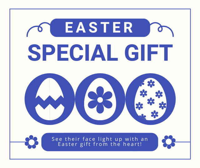 Plantilla de diseño de Easter Special Gift Ad with Illustration of Eggs Facebook 