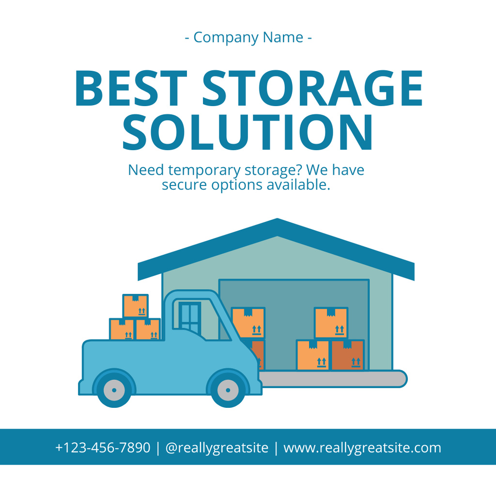 Ad of Best Storage Solution with Stacks of Boxes Instagram AD Design Template