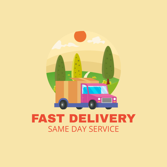Fast Delivery in the Same Day Animated Logoデザインテンプレート