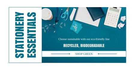 Plantilla de diseño de Productos ecológicos esenciales de papelería Facebook AD 