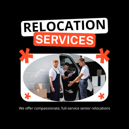 Relocation Services Ad with Group of Delivers Instagram AD Design Template