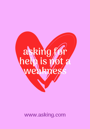 Charity Ad with Red Heart on Pink Poster 28x40in Design Template