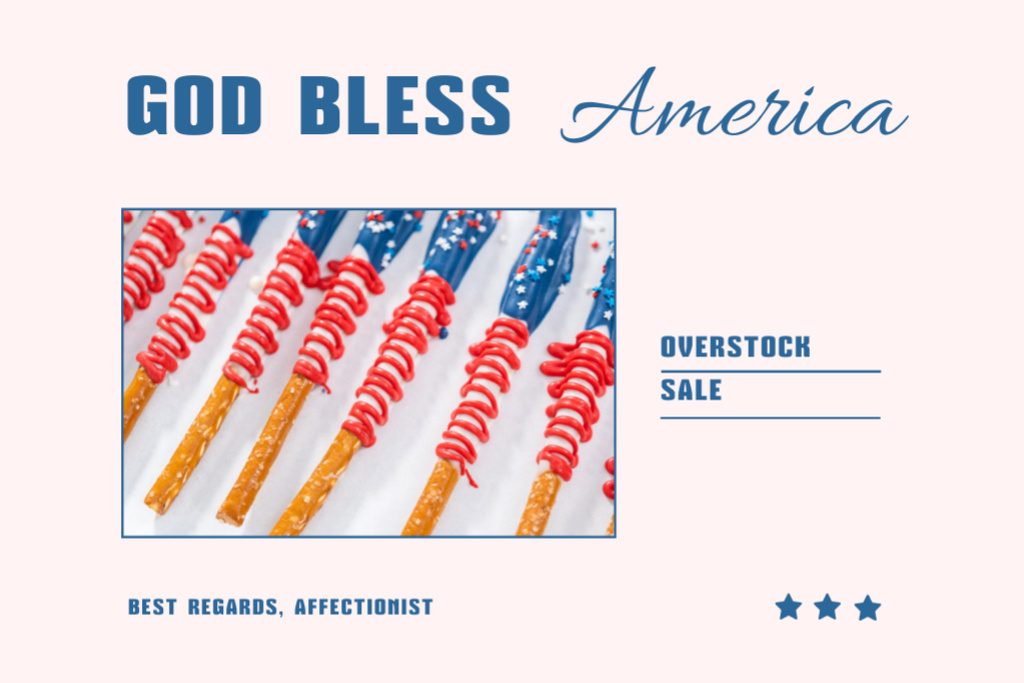 USA Independence Day Goodies Sale Announcement Postcard 4x6in tervezősablon