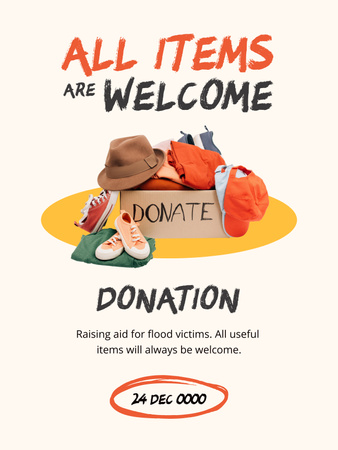Ontwerpsjabloon van Poster US van  Announcement and Donation of All Items